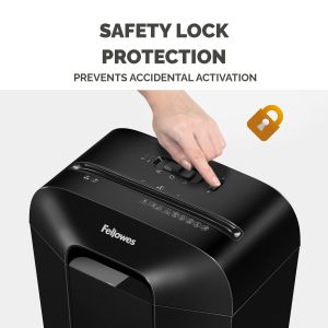 Шредер за унищожаване на документи Fellowes Powershred LX25, P-4, Cross-Cut, черен, обем на коша 11 L, време за работа 3 мин