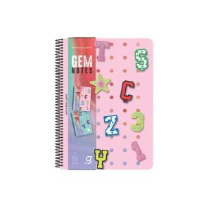 Gipta Тетрадка Gem Notes, A5, бяла хартия, на квадратчета, PP корица, със спирала, 80 листа