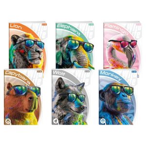 Тетрадка Play Wild Life Premium, A4, широки редове, офсетова хартия, мека корица, 40 листа, асорти, 1 брой