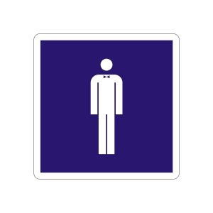 Office 1 Самозалепващ етикет, пиктограма „Мъже“