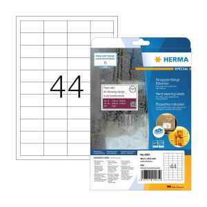 Herma Самозалепващи се етикети, A4, полиестерни, 48.3 х 25.4 mm, 10 листа