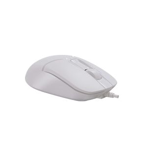 Мишка A4Tech Fstyler FM12S, с кабел, безшумна, USB, 3 бутона, бяла
