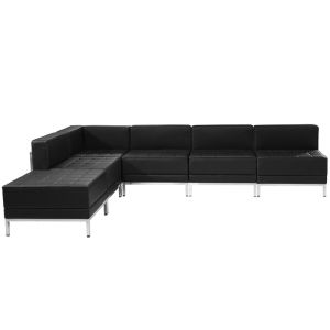 Табуретка RFG Neo, квадратна, екокожа, 700 х 700 х 450 mm, черен