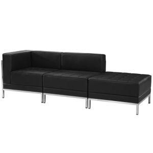Табуретка RFG Neo, квадратна, екокожа, 700 х 700 х 450 mm, черен