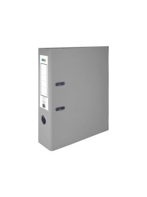 Office 1 Класьор, 8 cm, PP, с метален кант, несглобен, сив, 50 броя