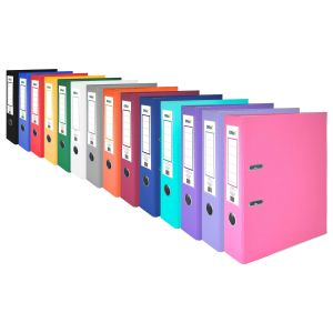 Office 1 Класьор, 8 cm, PP, с метален кант, несглобен, черен, 50 броя