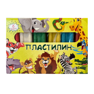 Пластилин в кутия, 6 цвята