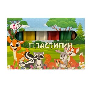 Пластилин в кутия, 6 цвята