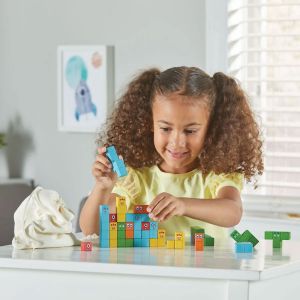 Learning Resources Конструктор Numberblocks, с дървени кубчета в торбичка