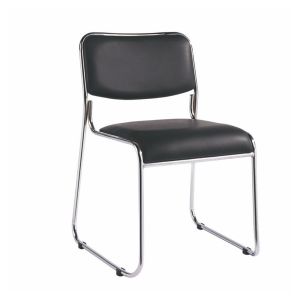 Посетителски стол RFG Axo M, екокожа, метална основа, до 120 kg, черен