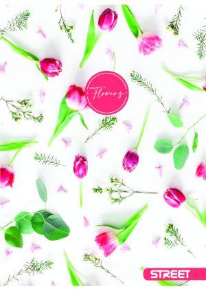 Тетрадка Street, А4, бели листа, 54 листа, flowers