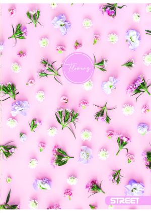 Тетрадка Street, А4, бели листа, 54 листа, flowers