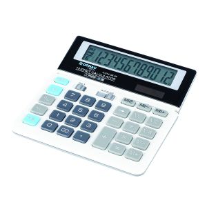 Настолен калкулатор Donau Tech, 12 разряда, бял