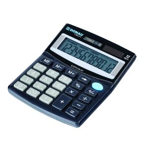 Настолен калкулатор Donau Tech, 12 разряда, черен