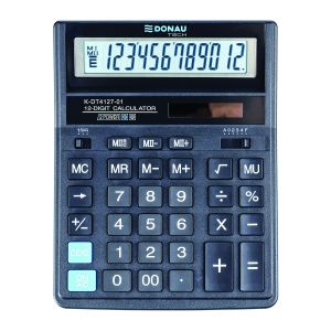 Настолен калкулатор Donau Tech 4127, 12 разряда, черен