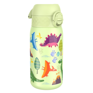 Бутилка за вода Ion8 Print, метална, 400ml, Dinosaurs