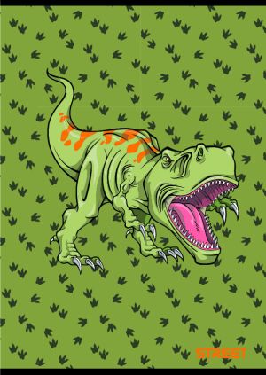 Тетрадка Street, А5, бели листа, 54л, Dinosaurs