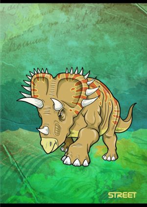 Тетрадка Street, А5, бели листа, 54л, Dinosaurs