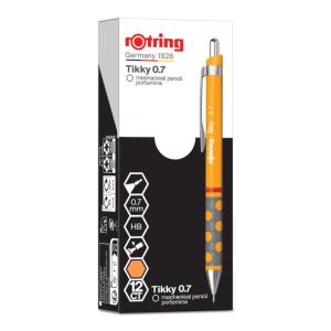 Автоматичен молив Rotring Tikky, 0.7mm, светло оранжев