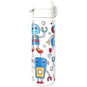 Бутилка за вода Ion8 Print, метална, 600ml, РОБОТИ
