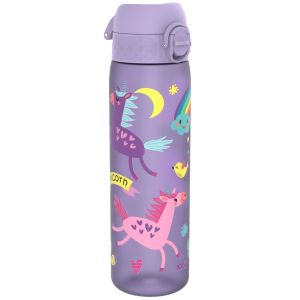 Бутилка за вода Ion8 Print, рециклирана пластмаса, 500ml, ЕДНОРОЗИ ЛИЛАВИ