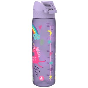 Бутилка за вода Ion8 Print, рециклирана пластмаса, 500ml, ЕДНОРОЗИ ЛИЛАВИ