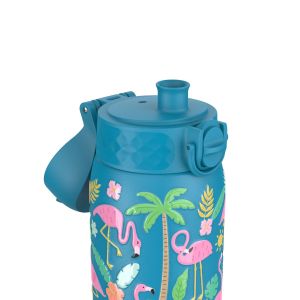 Бутилка за вода Ion8 Print, метална, 400ml, ФЛАМИНГО