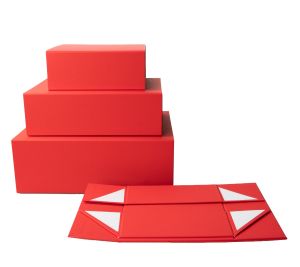 Office 1 Кутия Natural, с магнитно затваряне, сгъваема, 33 х 25 х 12 cm, червена