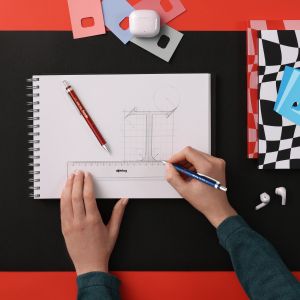 Автоматичен молив Rotring Tikky Retro, 0.7mm, червен