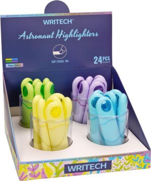 Дисплей текстмаркери Writech Astronaut Pastel, 24 броя