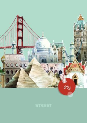 Тетрадка Street, А4, бели листа, 54л, City Break