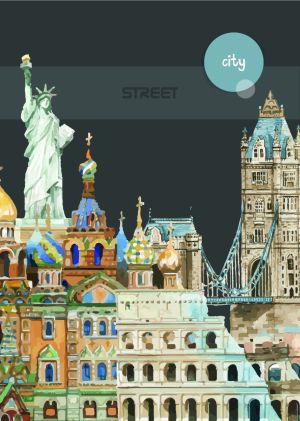 Тетрадка Street, А4, бели листа, 54л, City Break