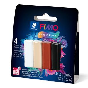 Комплект глина Staedtler Professional, 4 цвята х 25g, НАТУРАЛНИ ЦВЕТОВЕ