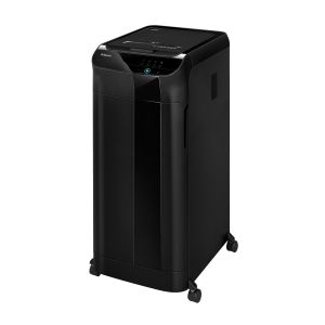 Шредер за унищожаване на документи Fellowes Auto Max 350C, автоматично захранващ се, P-4, обем на коша 68 L, време за работа 45 мин, Cross-Cut