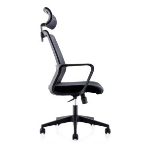 Директорски стол RFG Smart HB, дамаска и меш, Tilt механизъм, до 120 kg, черна седалка, черна облегалка
