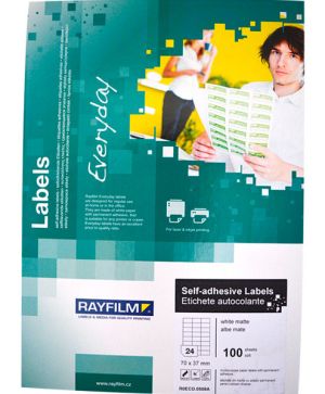Етикети Rayfilm 70x37 mm A4, 100 л. 24 етик.